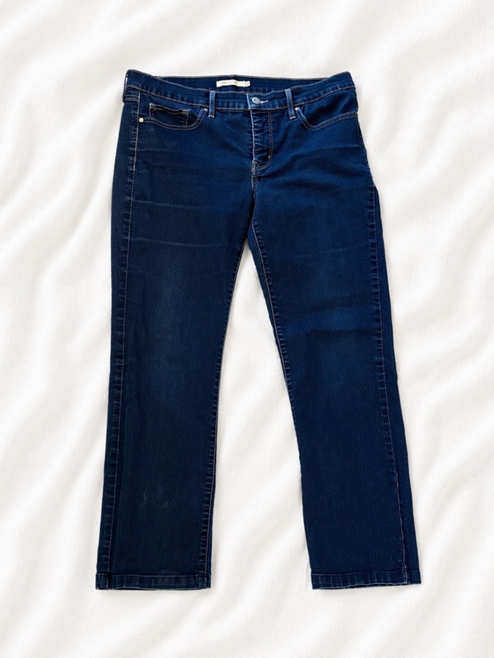 Signature by Levi Strauss Dark Blue Straight Leg Jeans